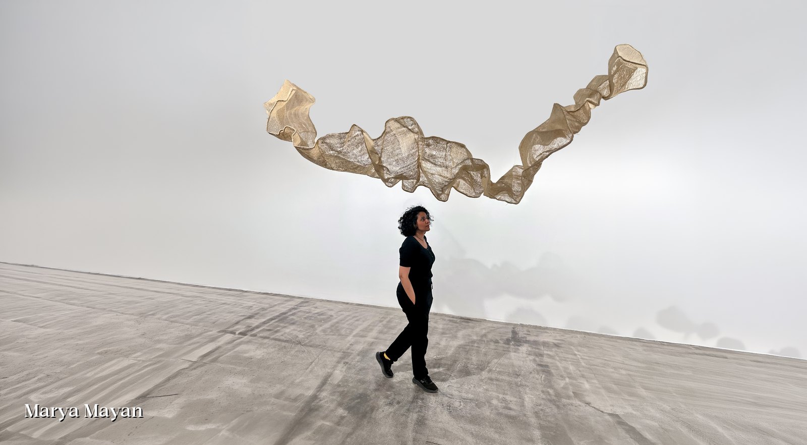 Fragile — suspended loofah installation by Marya Mayan